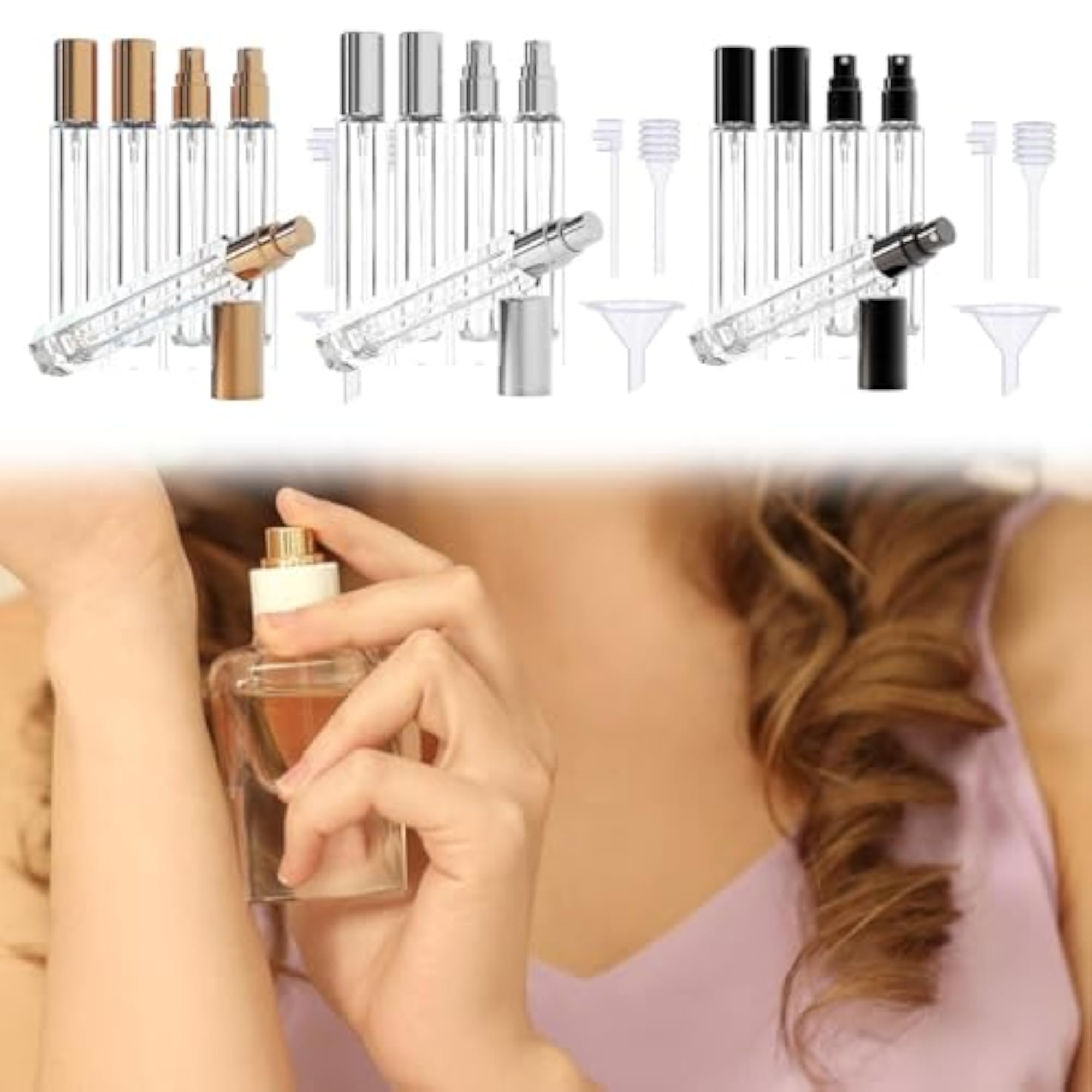 5 Pieces Glass Perfume Bottles, 10ml for Men and Women